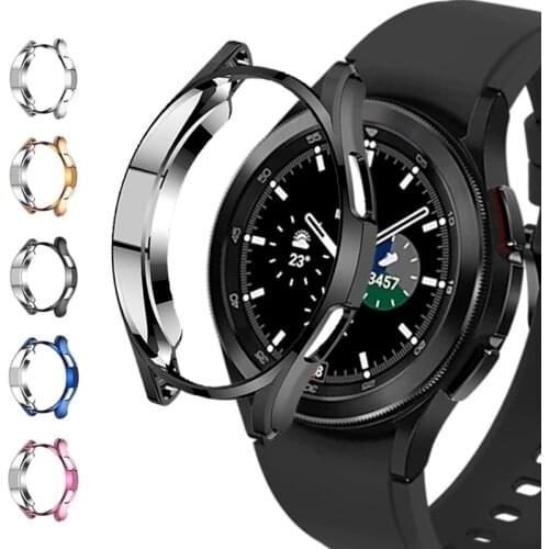 Plating TPU Case for Samsung Galaxy Watch 4 Classic 42mm 46mm Soft Protective Shell Covers for Samsung Watch 4 Classic Bumper
