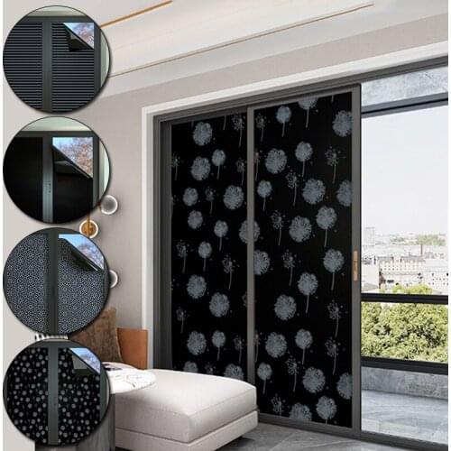 Black Opaque Blackout Window Sticker Shading Glass Film Sunscreen Insulation Film Private Anti-peeping Self-Adhesive Sticker