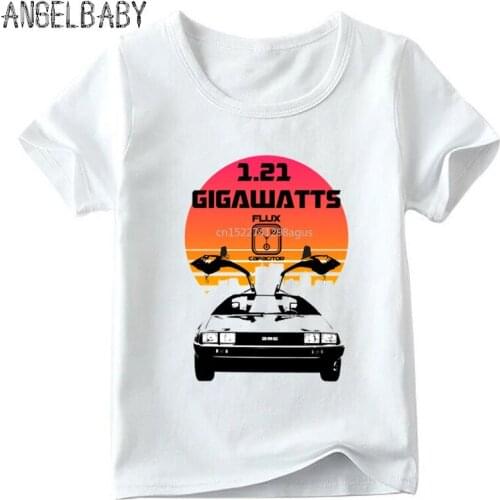 Boys and Girls Back to the Future DMC Delorean Design T shirt Kids Summer Short Sleeve Tops Children Casual Cool T-shirt,HKP2260