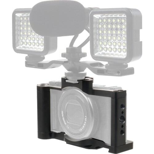 Form-fitting DSLR Camera Cage Stabilizer Rig for Sony ZV1 Vlog Protective Case Tripod Ballhead w/ Arri Cold Shoe Mount 1/4" 3/8"