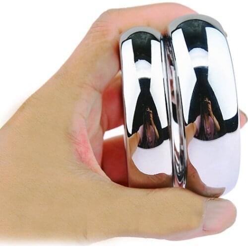 Stainless Smooth Steel Large Cock Ring Delay Lock Dick Penis Ring Heavy Duty Metal Male Ball Scrotum Stretcher Sex Toys For Men