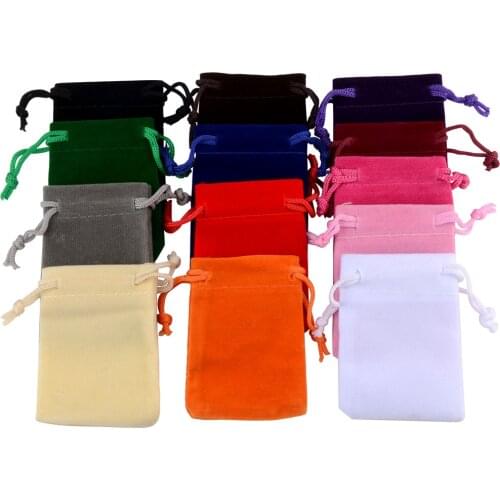 25pcs/bag 5x7 cm Jewelry Packaging Velvet Bag Wedding Gift Bags & Pouches Can customized