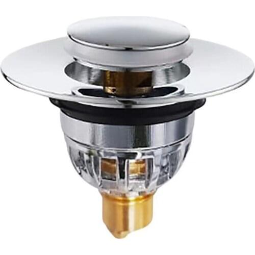 Metal Bounce Core Push-type Drain Filter Universal Wash Basin Push-type Hair Catcher Sink Bathtub Plug Trap
