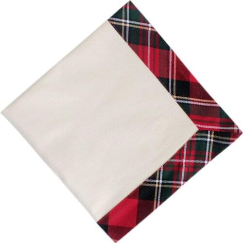 Promotion Set of 4pcs Table Napkin Canvas with Plaid Border Table Set