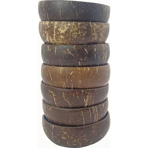 Natural Coconut Bowl set smoothie bowl Decoration Fruit Salad Noodle Rice coco Handicraft Decoration Creative Wooden tableware