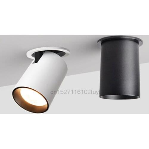 NEW LED Spotlights Dimmable 7W 12W AC110V 220V Embedded Ceiling Light Living Room Black White Housing CREE COB Downlight