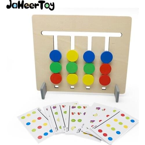 JaheerToy Two-way Game of Color and Fruit Montessori Education Learn Toys for Children Wooden Toys