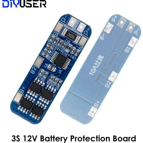 3S 12V 18650 Lithium Battery Protection Board 11.1V 12.6V prevent overcharge 10A overcurrent protection hot
