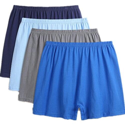4pcs/lot Old Man Boxer Underwear Cotton Male Family Underpants Breathable Soft Mens Shorts Loose Home High Waist Boxers Men