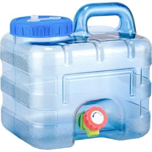 Outdoor 7.5L PC Square Bucket Large Capacity 7.5L Car Drinking Water Bucket With Faucet For Self-driving Tour