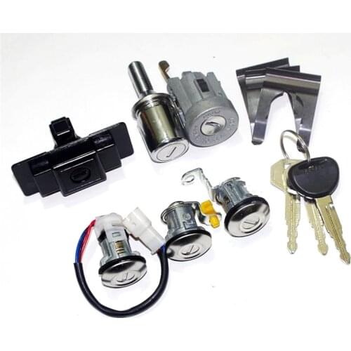 Ignition+Glove Box+Spare Tire+Door Lock Cylinder & Key Set for Mitsubishi Pajero Montero MK2 2nd V32 4G54