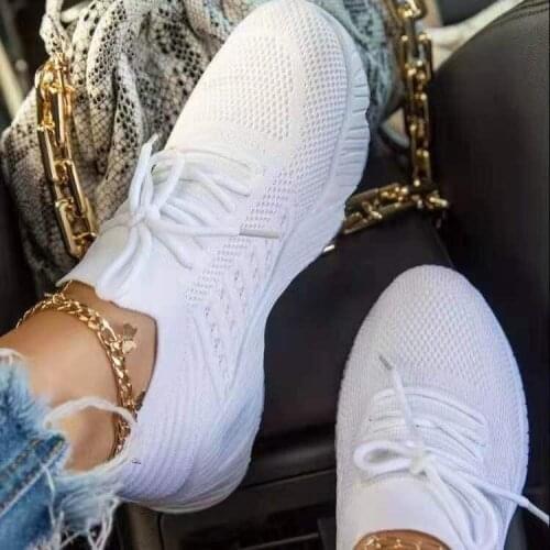 Women Sneakers Casual Shoes Comfortable Mesh Lace-Up Ladies Sport Shoes Wedges Chunky Womens Vulcanized Shoes Females Sneakers