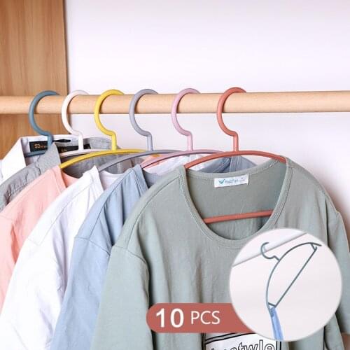 10 Pcs Hangers Semi-Circular Non-Slip Sweater Shoulder Corner Non-Slip Dry Clothes Rack Household Simple Clothes Hanger