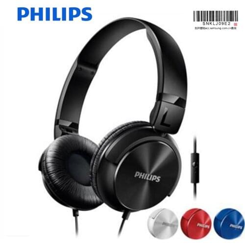 100% Original Philips SHL3060 Wired Headphone Support Musi & Movie with Stereo Bass Adjustable Headband for Xiaomi Huawei Galaxy