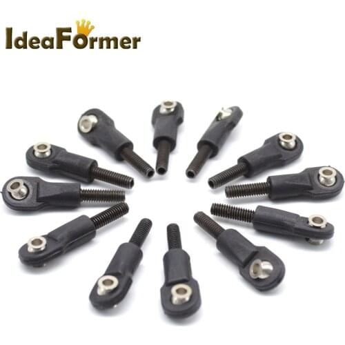 12Pcs/lot Ball joint bearing Hole 3mm Thread M4 Head Holder Tie Rod End Bearing for Kossel Delta Kit Diagonal Push Carbon Rods