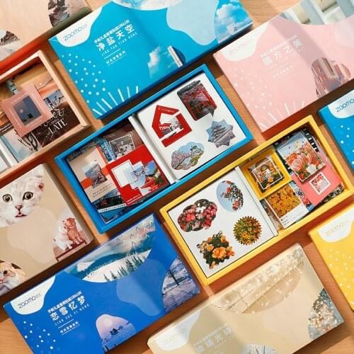 200pcs/Box Cat Landscape Flower Travel Box Sticker Decorative Washi Stickers Scrapbooking Stick Label Diary Stationery Album Sti