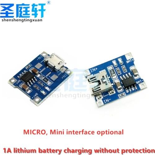 5pcs/lot TP4056 1A lithium battery special charging board Charging module MICRO interface MINI interface USB