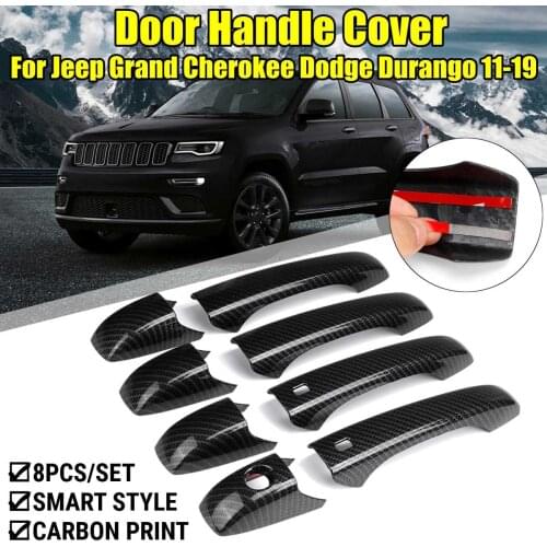 8PCS Car Exterior Door Handle Cover For Jeep Grand Cherokee for Dodge Durango 2011 2012 2013 - 2019 Car Accessories Gloss Black
