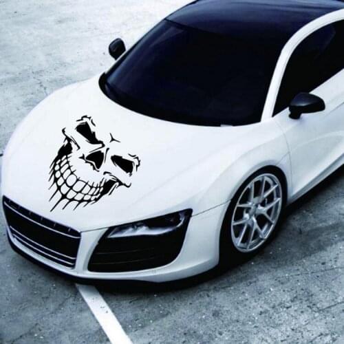 Big 40*36cm Car Stickers Skull Head Reflective Vinyl Car Styling Car-covers Accessories Funny Decoration Exterior Accessories