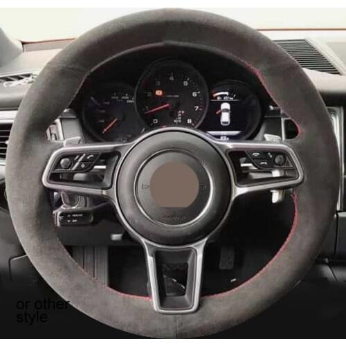 APPDEE Black Suede Car Steering Wheel Cover For Porsche for Cayenne Macan Panamera 911 996 997 959 Cayman Boxster