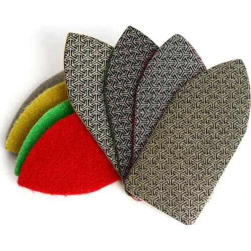 120*55mm Diamond Hand Polishing Pads Electroplated Polishing Pads Set of 4 Hand sanding backer for Glass Tile Granite