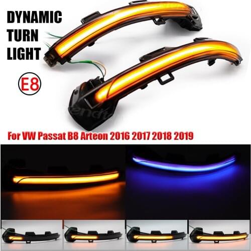 For Volkswagen VW Passat B8 2015-2020 For Arteon 2016-2017 Dynamic Turn Signal Light LED Side Mirror Indicator Blinker Lamp