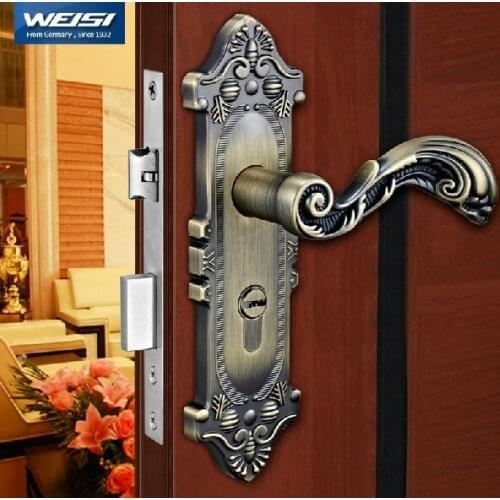 Antique Copper Handle Lock Bronze European Style Door Interior Locks