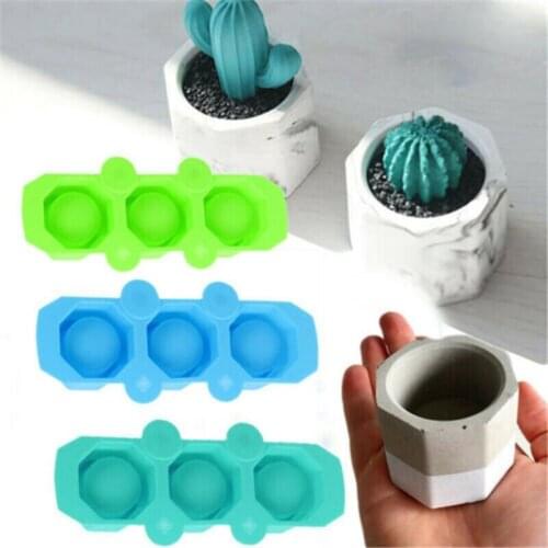 Mould 3 In 1 Candle Holder originality Flower Pot Mold Silicone Succulent Plant
