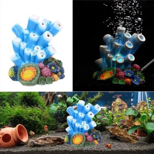 Artificial Coral Plant Colorful Fake Coral Ornaments Aquarium Decor Polyresin Simulation Coral for Fish Tank Decorations