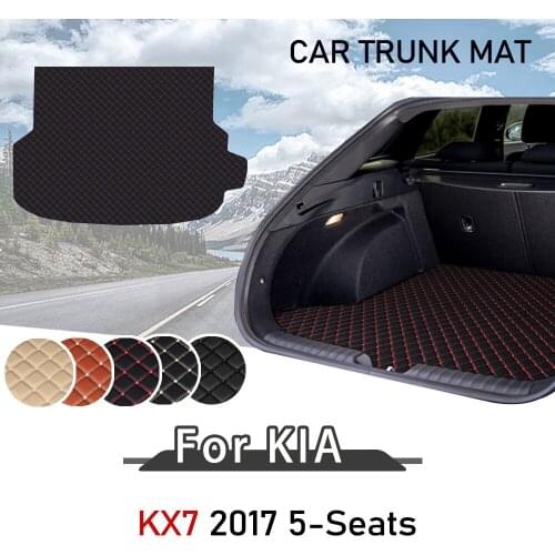 For Kia KX7 2017Dust proof car boot pad Leather Car Trunk Mat Rear Trunk Floor Mat Tray Carpet Cargo Liner floor mat Accessories
