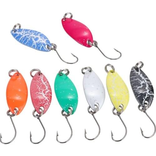 Colorful 8Pcs/Set 3.2cm/2g Fishing Lures Sequin Spoon Bait Metal Lure Hard Baits Kit Sequins Hook Tackle