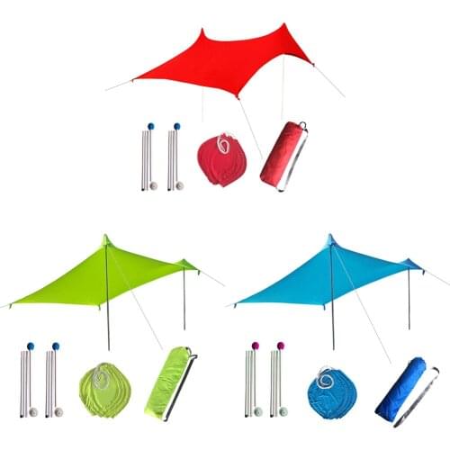 Summer Beach Tent With Sandbag Portable Sun UV Shade Large Family Canopy Outdoor Fishing Camping Sunshade Awning Set Dropship