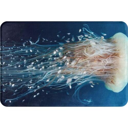 Jellyfish Non-slip Doormat Fish Living Room Kitchen Mat Prayer Carpet Flannel Modern Decor
