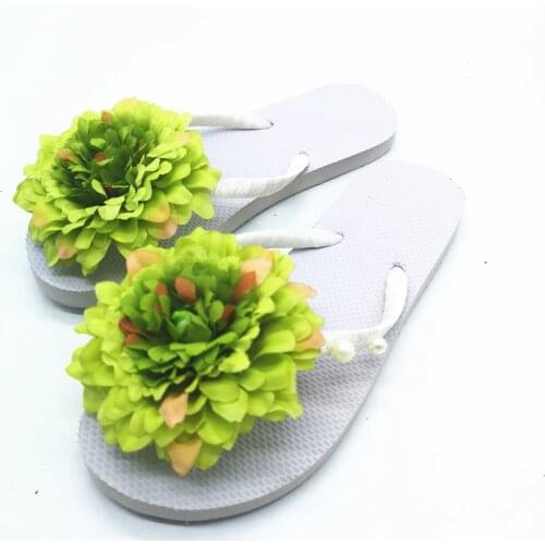 Fashion Flowers flip flops women Romantic flat sandal platform sandals summer beach shoes slippers