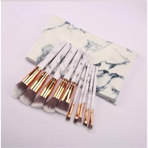 10 Pcs Makeup Brush Suit Soft Contour Powder Foundation Eye Shadow Concealer Eyebrow Blush Lips Make Up Tool Makeup Brush
