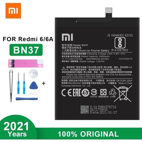Original Xiaomi BN37 Battery for Xiaomi Redmi 6 Redmi6 Redmi 6A 2900mAh High Quality Phone Battery With Tools