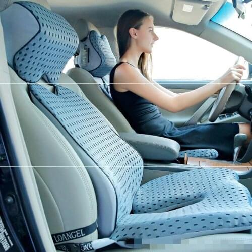 Driving test waist seat cotton four seasons memory backrest car cushion set office headrest car neck pillow car accessories