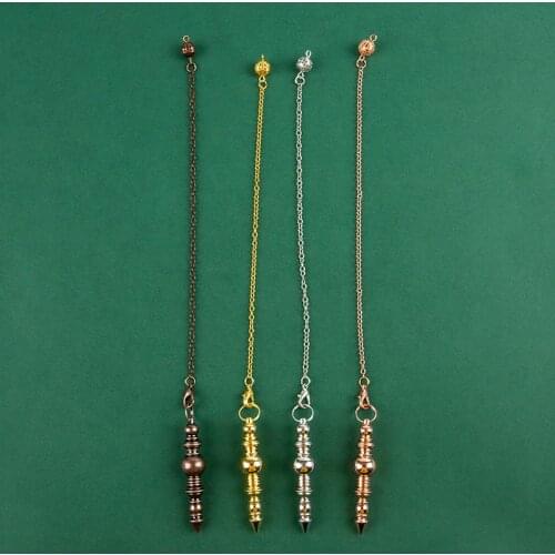 Spiritual Metal Pendulum For Dowsing Pendulums Divination Gold Silver Color Pendant Wicca Metaphysical Pendulo Colgante