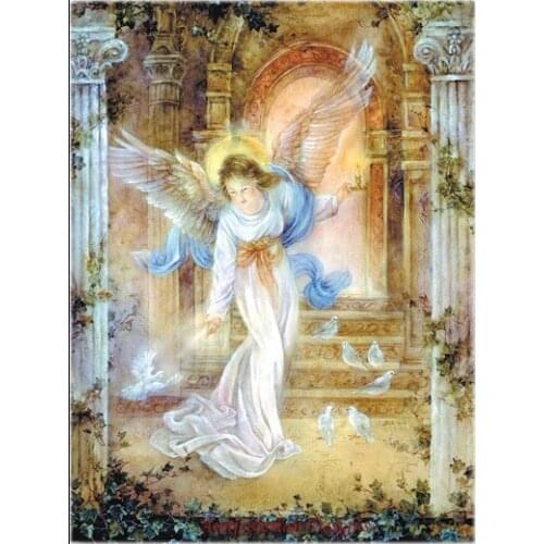 Counted Cross Stitch Kits Needlework Embroidery - Crafts 14 ct Aida DMC Color DIY Arts Handmade Home Decor - Angel of Light
