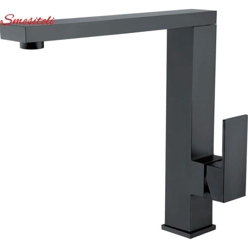 Smesiteli Wholesale 5 Year Warranty Solid Brass Matte Black Kitchen Swivel Spout Single Handle Sink Faucet Spray Mixer Tap