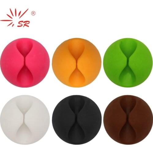 SR Desktop Cable Wire Holders Organizer Silicon Line Richard Clamp Solid Line Machine Mouse Clamp with 6 Colors