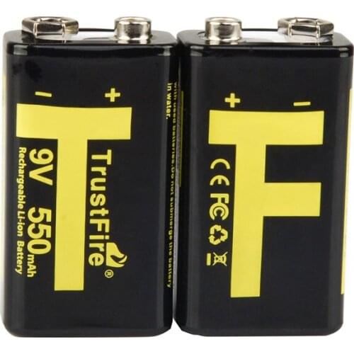 TrustFire 550mAh Micro 9 Volt Li-ion Rechargeable Battery for RC Helicopter Model Microphone Toy