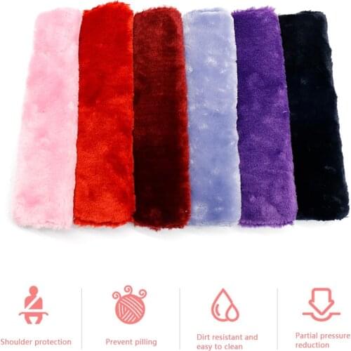 Adults Kids Car Interior Accessories Fluffy Car Auto Seat Belt Cover Plush Safety Belt Shoulder Pad Universal 2 Pack