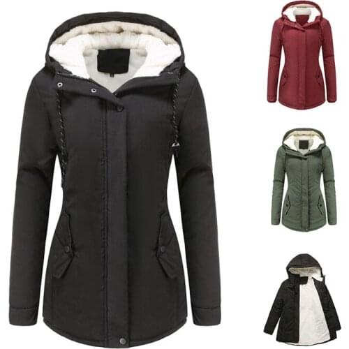 Womens Winter Long Sleeve Warm Waterproof Jacket Hooded Ladies Thick Parka Overcoat Long Hoodies