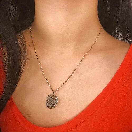Women Simple Embossed Portrait Pendant Long Sweater Chain Necklace Jewelry