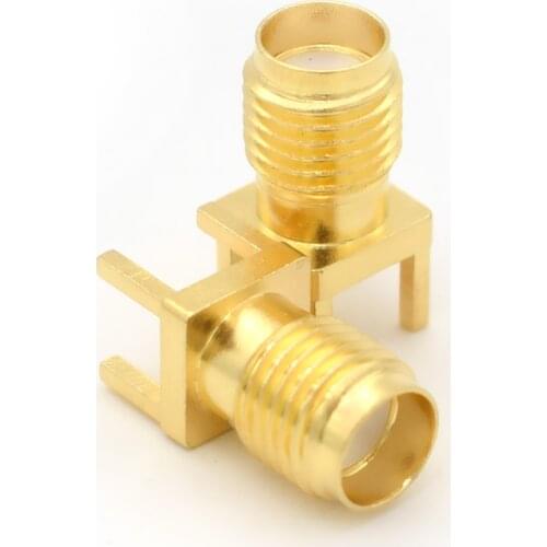 10pcs/lot SMA-KE 4 Feet Female Connector External Screw Hole Connector PC Panel Gilded