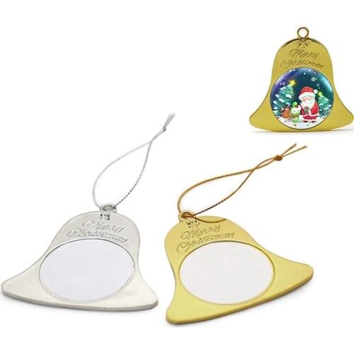 12Pcs Sublimation Blank Jingle Bell Pendants, Personalized Sublimation Pendant Halloween Christmas Ornaments DIY Party Supplies
