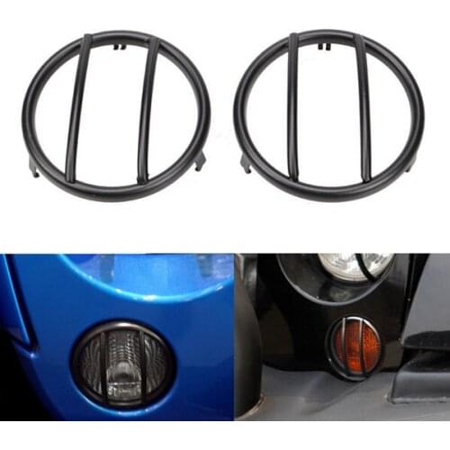 2pcs/Lot Steel Black Euro Front Guard Head Fog Light Lamp Trim Cover For Jeep Wrangler JK 2/4 Door 2007-2015 Styling