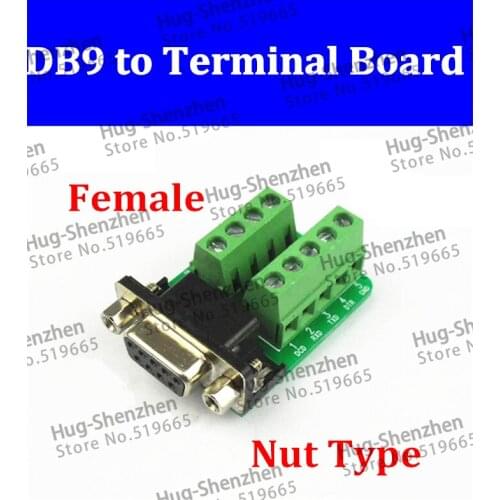 50pcs ADAPTER DB9 DR9 9 Pin Port FEMALE Breakout to Terminal Board, High Quality