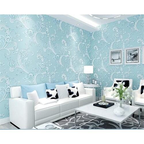 Beibehang High-end natural plant fiber nonwoven wallpaper warm garden flower decoration bedroom wall purple papel de parede 3d